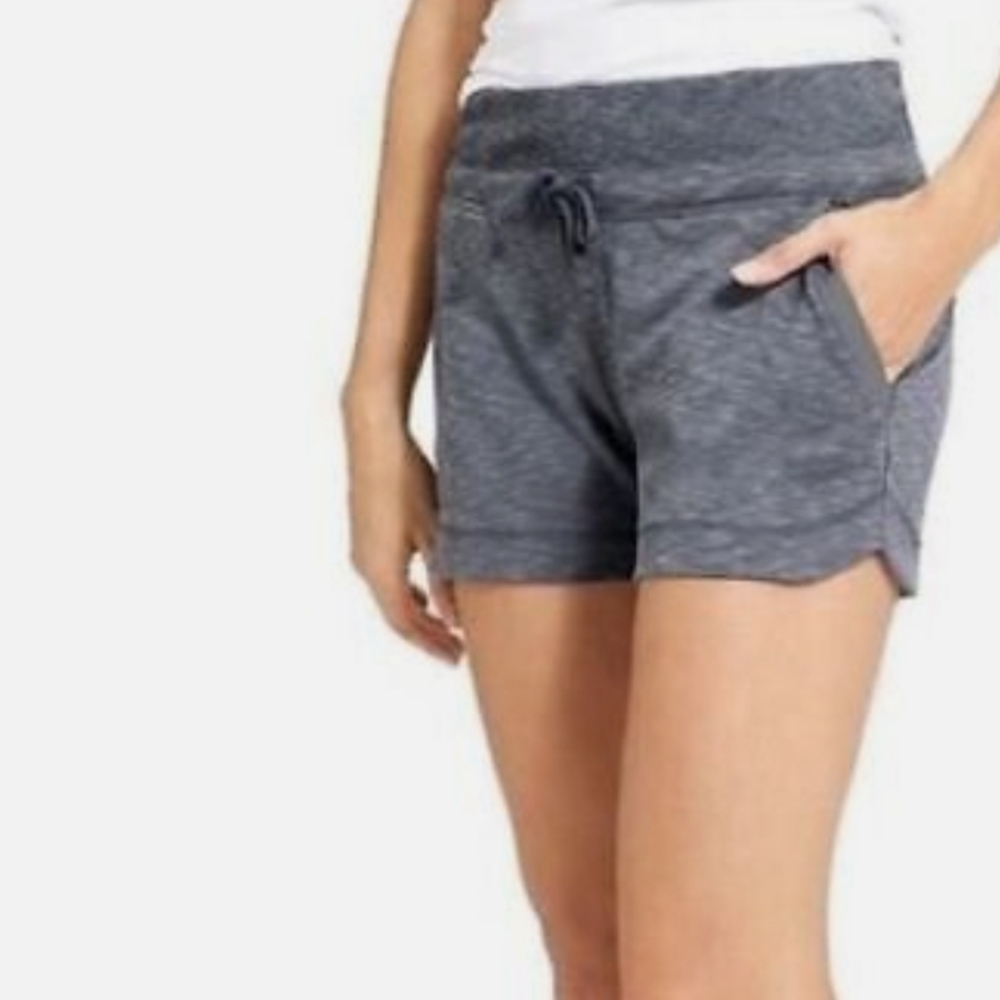 Athleta Techie Terry Jersey Shorts Gray Spacedye Womens Small Athletic
